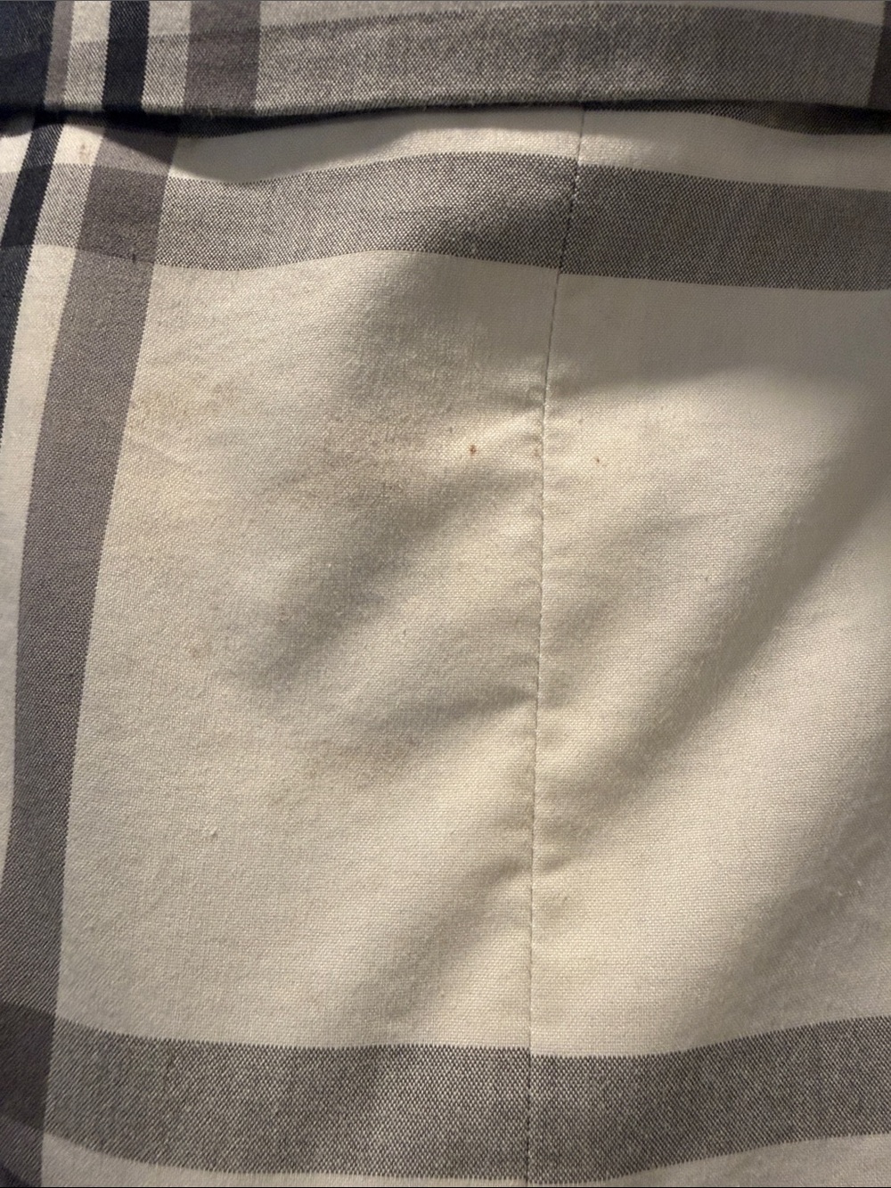 Plaid Belted Trench Coat - White & Black - Picture 7 of 9